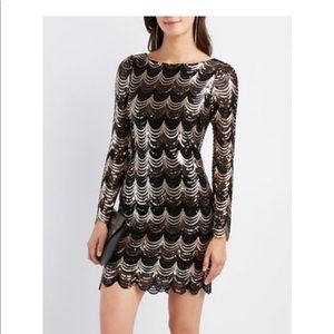 Charlotte Russe Gold & Black Sequin Dress
